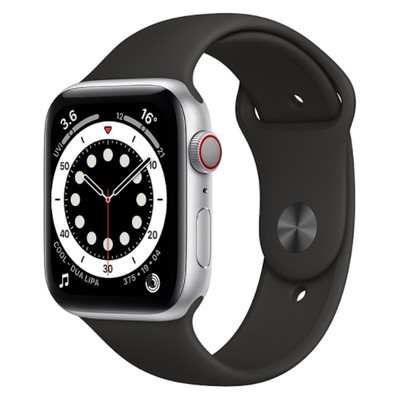 Apple Watch Series 6 GPS + Cellular Silver Aluminium 44MM Black