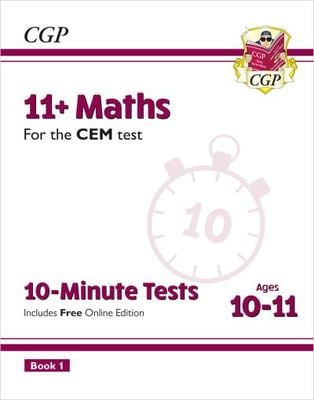 11+ CEM 10-Minute Tests: Maths - Ages 10-11 Book 1 (with Online Edition) - CGP Books - Paperback - Used