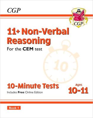 11+ CEM 10-Minute Tests: Non-Verbal Reasoning - Ages 10-11 Book 1 (with Online Edition) - CGP Books - Paperback - Used