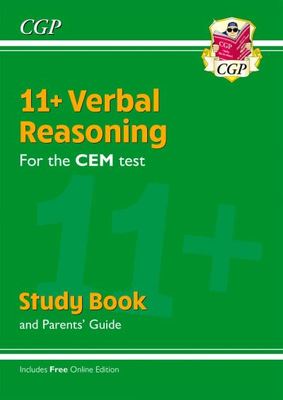 11+ CEM Verbal Reasoning Study Book (with Parents' Guide & Online Edition) - CGP Books - Paperback - Used