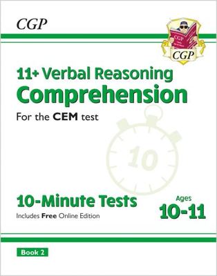 11+ CEM 10-Minute Tests: Comprehension - Ages 10-11 Book 2 (with Online Edition) - CGP Books - Paperback - Used